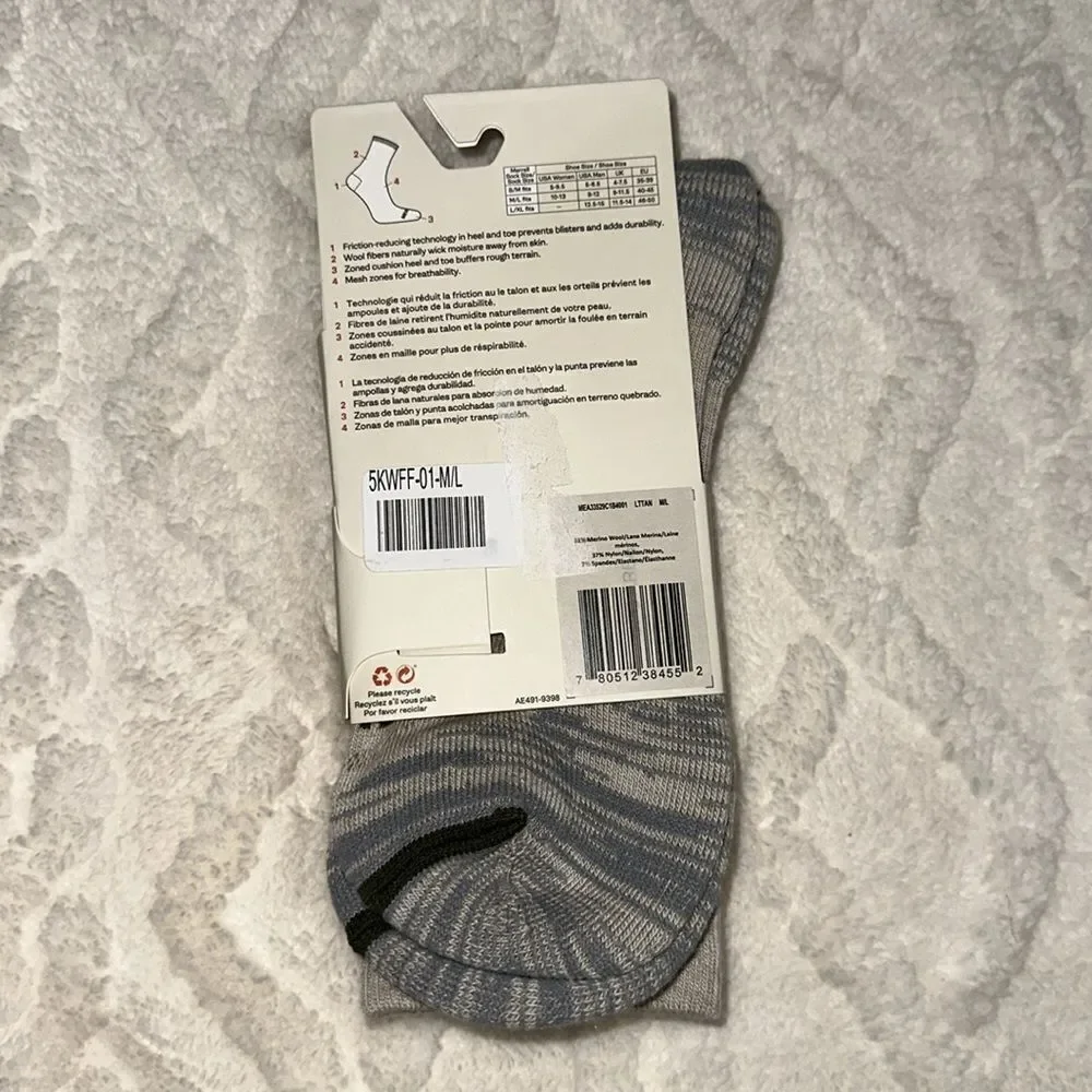 Merrell Men’s Light Tan Zoned Wool Crew Hiking Socks